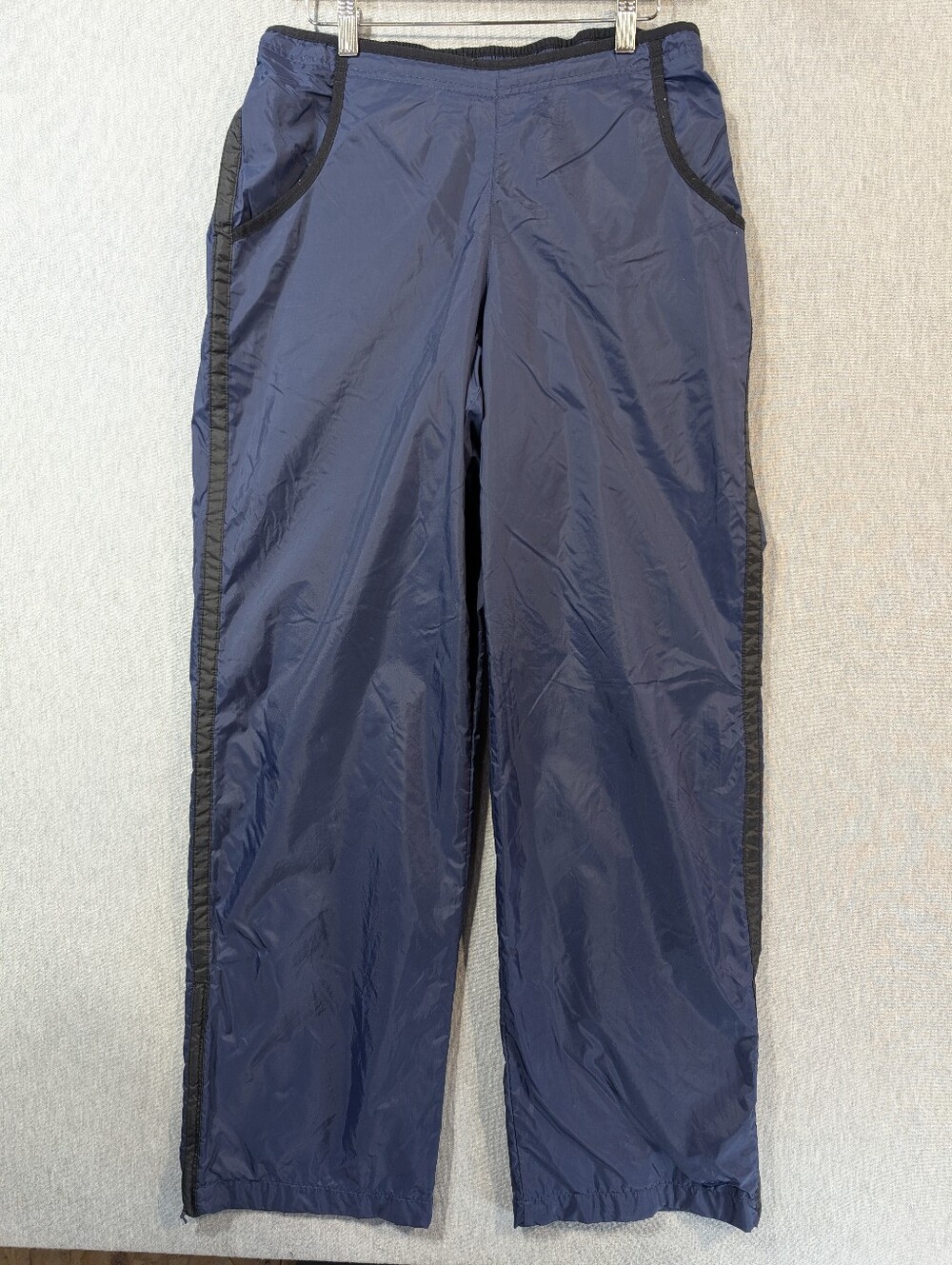 Nike Windbreaker Lined Track Pants Unisex M(8-10) Navy Blue Ankle Zip
